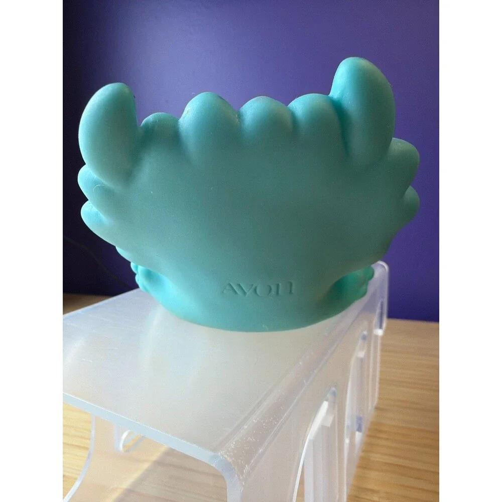 Vintage Avon Monster Soap Dish Holder Blue Rubber Creature 1980s Kids‎